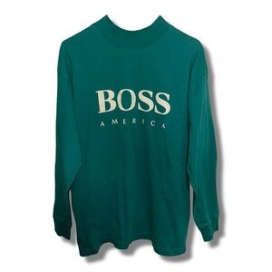 Vtg 90s Boss America Long Sleeve Tee